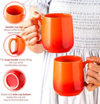 Hasense Ceramic Coffee Mugs Set of 4,15oz Large Mugs Set for Home and Office, Microwave & Dishwasher Safe, Coffee Cups for Coffee Tea Mike, Gradient Orange
