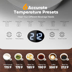 Electric Tea Kettle with Infuser, 1.5L Glass Water Boiler with Temperature Control, 24H Keep Warm & Auto Shut-Off, White