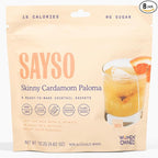 SAYSO Skinny Cardamom Paloma | The Original Craft Cocktail Tea Bag Mixer | Organic, Certified Gluten-free, Non-GMO |< 15 Cal, 0g Sugar, Steep in Cold Water & Spirits, For a Perfect Mocktail, 8 count