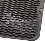 Silicone Dish Drying Mat for Multiple Usage,Easy clean,Eco-friendly,Heat-resistant Silicone Mat for Kitchen Counter or Sink,Refrigerator or Drawer liner Coffee M 12 inches x 12 inches