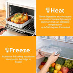 8"x8" Disposable Aluminum Foil Pans with lid - 20 Pack Square Baking Pans Disposable Food Containers with Lids Heavy Duty Tin Foil Pan for Baking Cake, Oven Cooking, Heating, Storing, Meal Prepping