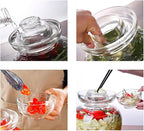 1.5L Glass Jar with Lid Fermentation Jar, Traditional Fermenting Kit Crock with Water Seal Airlock Lid, Pickle Jar for Pickles Kimchi, Sauerkraut, Wine Brewing Kombucha