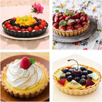 Beasea 6 Inch Tart Pan, 4pcs Small Pie Pans Removable Bottom Mini Tart Pans Non Stick Pie Pan, Loose Bottom Fluted Tart Pan Round Instant Pot Quiche Pan for Oven Baking