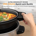 4qt Slow Cooker, Programmable Slow Cooker with Locking Lid, Removable Ceramic Pot, 3 Heating Settings & Time Control, Mini Food Warmer with Dishwasher-safe Lid & Pot, Silver