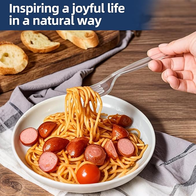 1000 Count Extra Heavy Duty Clear Plastic Forks Disposable, BPA-Free, Heat Resistant, Durable Disposable Forks Bulk for Catering & Events - Plastic Forks heavy duty for Party Supplies