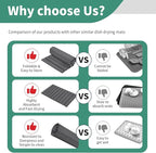 Stone Drying Mat for Kitchen Counter, Collapsible Dish Drying Mat, Fast Drying Diatomaceous Earth Dish Drying Mats, Water Absorbent Diatomite Kitchen Mat （Dark gray, small size）