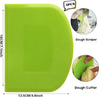 SURDOCA Dough Scraper Bench Scraper - 3P 7.1x4.9" Plastic Flexible Bowl Scraper, Sharp Edge & Angles Cake Scraper. Non-Slip Bakeware Decorating Tools Sculpting & Modeling Tools - Blue+Yellow+Green