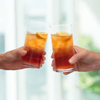 Zulay Kitchen Acrylic Glasses Drinkware - 4 Piece Unbreakable Plastic Tumblers - BPA-Free, Reusable Plastic Drinking Glasses for Home & Outdoors - Stackable, Lead-Free & Dishwasher Safe - (16 oz)