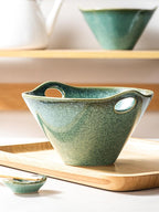 HENXFEN LEAD Japanese Ramen Noodle Bowl Set of 2-30 Oz Large Porcelain Salad Bowls with Chopsticks, Soup Spoons and Rests, Kitchen Serving Dishes for Pho, Udon