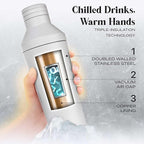 Insulated Cocktail Shaker Set | Double Wall Stainless Steel | Martini Shaker for Home Bar Bartending | Built-in Drink Measurement System & Strainer, Travel Bag, 35 Recipes | Gift Set (Matt White)