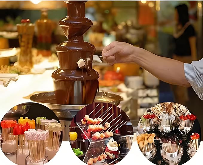 7-Tier Electric Stainless Steel Chocolate Melts Dipping Fondue Fountain Commercial Chocolate Fondue Fountain Machine 110V Chocolate Waterfall Heated Melting Machine for Party