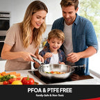 ROVSUN 11-Pcs Stainless Steel Cookware Set, Tri-Ply Pots and Pans Set, Non-Toxic Kitchen Set, PFOA & PTFE Free, Full Clad Frying Pans, Saucepans, Saute Pan & Stock Pot, Compatible for All Cooktops