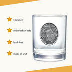 Heritage Pewter Turkeys Double Old Fashion | Double Rocks Glass 14 OZ for Liquor | Expertly Crafted Pewter Glass