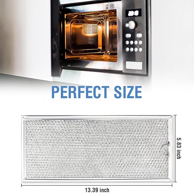W10208631A Microwave Grease Filter for Whirlpool GE Microwave 13" x 6" 2 Pack Filter Replacement