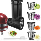 Slicer Shredder Attachments for KitchenAid Stand Mixer Cheese Grater Vegetable Chopper Salad Shooter Grater Food Slicer Accessories for KitchenAid with 4 Blades