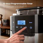 Kismile 10-Cup Digital Drip Coffee Maker with Built-In Grinder, 12-Hour Timer, Programmable, 1.5L Water Tank, Keep-Warm Function, Combo Brewer and Grinder for Home & Office Use