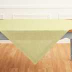 Solino Home Linen Tablecloth 52 x 52 Inch - 100% Pure Linen Square Table Throw - Athena, Machine Washable Chambray Yellow Tablecloth for Summer