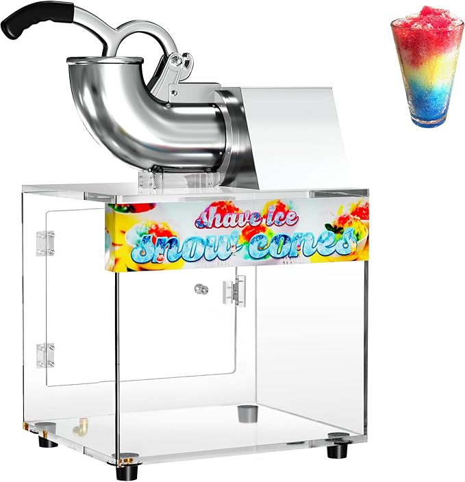 48L Snow Cone Machine, 500LB/H Commercial Shaved Ice Machine for Snow Cones, 300W Electric Fluffy Snow Cone Maker for Party, Suitable for Party Activities, Family Gatherings, Sale