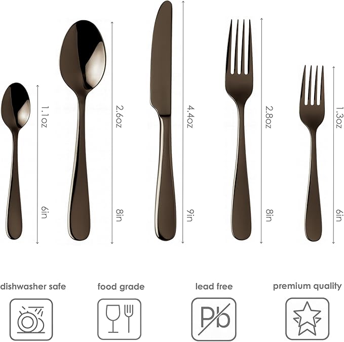 London Silverware Set, 30 Piece Forged Flatware Set Premium Stainless Steel, Service for 6, for Kitchen, Home, Wedding, Party, Mirror Polished And Dishwasher Safe.