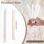2000 Pcs Individually Wrapped Wooden Coffee Stirrers, Disposable Coffee Stir Sticks Round End Sticks Bulk Wood Stirrers for Cocktail Hot Drinks Restaurant Bar Home Office