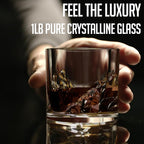 LIITON Grand Canyon Heavy Crystal Whiskey Glasses Gift Set of 2, Thick Freezable Bourbon Glass 1lb Each, Premium Whiskey Gifts for Men, Frozen Crystal Chills Cocktails, 10 oz