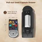 CHULUX Mini Espresso Machine, 20 Bar Single Cup Coffee Maker, Dual Brew Modes for Espresso and Lungo, 1400W Fast Brewing, Mystic Black (Upgrade Model)