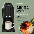 Flavia Aroma Brewer Bundle with 84 Freshpacks and 1 Merchandiser - Coffee Machine, Makes Coffee, Lattes, Tea, and other Hot or Iced Beverages with Single-Serve Freshpacks, Multiple Brew Sizes, Black