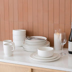 WENSHUO Dinner Plates Set of 6, Chip and Scratch Resistant (Nacre White, 8.5 Inch)