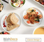 Ceramic Appetizer Plates Set of 6, Small Dessert Plates 7 inch, White Round Salad Plate, Porcelain Dinner Dishes for Cake, Waffle, Pasta, Microwave & Dishwasher Safe