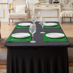 Linen Placemats Set of 8, Machine Washable, Heat Resistant, Wrinkle Free, Thick Polyester Kitchen Place Mats for Dining Table (Forest Green)