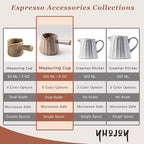 Espresso Cup, Ceramic Espresso Measuring Cup with Handle, Expresso Shots Cups with Spout, Espresso Accessories, 200ML/6 OZ, Dark Agate Red