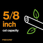 Fiskars Bypass Pruning Shears, Branch Cutter with 5/8" Cut Capacity, Garden Shears with Sharp Steel Blade, Rust Resistant, Ergonomic Pruners with Comfort Handle and Safety Lock, Gardening Hand Tools