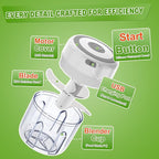 Electric Vegetable Chopper, Rechargable USB Blender to Vegetable Portable Food Processor Onion Mincer, Cordless Meat Grinder for Vegetable, Compact Food Processor for Ginger Chili Fruit Meat Salad