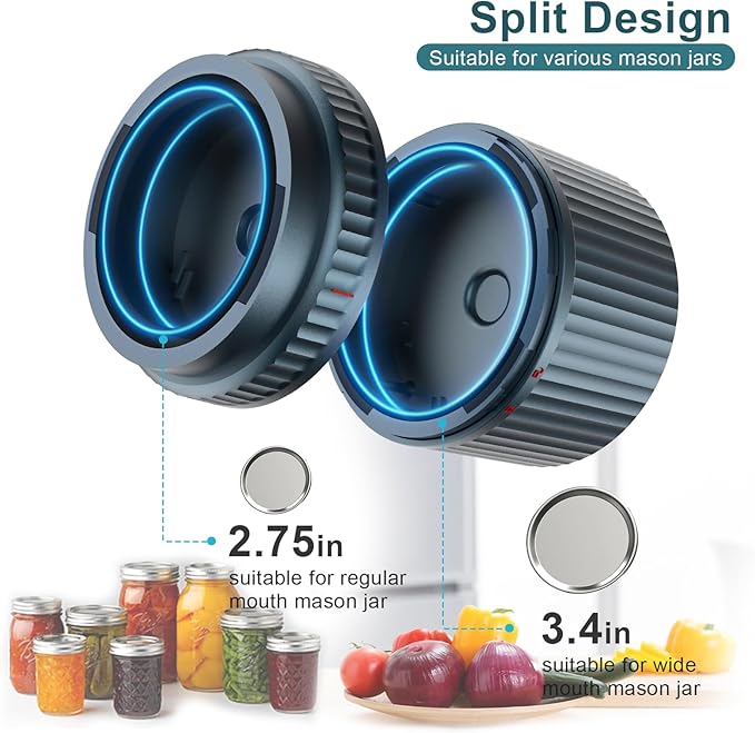M12 Auto Stop Electric Mason Jar Vacuum Sealer - 2025 Upgrade Smart Jar Vacuum Sealer for Mason Jars with Wide and Regular Mouth Canning Jar Lids Portable Mason Jar Sealer Machine Kit