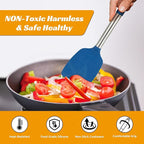 Kitchen Utensils Set of 4 Pack,Silicone Cooking Utensils Set for Nonstick Cookware,Perfect for Baking and Mixing,Spatula Set BPA Free,Dishwasher Safe,Blue