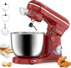 Electric Stand Mixer,10 Speeds 660W Tilt-Head Food Mixer, 3-IN-1 Kitchen Mixer for Daily Cooks with 6.5 QT Bowl,Dough Hook, Beater, Whisk (Empire Red)