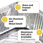 IDL Packaging Half-Size Aluminum Steam Table Pans - Deep, 13" x 11" x 3" (Pack of 25) - Disposable Foil Pan for Grilling, Roasting, BBQ, Cooking, Baking, Freezing