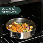 ROYDX New Model Hybrid Nonstick Cookware Set 19-Piece Stainless Steel Pots and Pans Set with Removable Handles, Save Space,Dishwasher and Oven Safe, Induction Ready, Compatible with All Cooktops