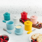 Zulay Kitchen Porcelain Butter Crock With Lid & Knife - Authentic French Butter Dish For Fresh & Spreadable Butter - Marble