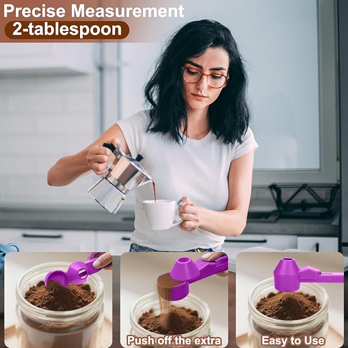 Palksky Coffee Scoop & Funnel for Reusable K Cup Refillable Coffee Pods,2 Tablespoon Coffee Measuring coffee Scooper,1PCS(Purple)