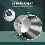 DYNAMI 5.5Gal 304 Stainless Steel Airtight Container with Lid and Locking Clamp,17-38Lbs Metal Bucket Large Stainless Steel Canisters for Kitchen,Dog Food/Bird Seed/Coffee Storage Container(21L)