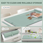 Food Warming Mat WochiTV Electric Warming Tray with 6 Level Temperature Control and 6 Hours Timer Extra Large Food Warmer Perfect for Parties Gatherings Buffet (Pale Green)