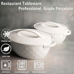 Oval Casserole Dish 1.2 Qt, French Onion Soup Ceramic Bakeware with Lids, Ceramic Cocotte, Baking Dish with Lids and Handles, Microwave, Dishwasher, Oven Safe