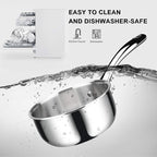 Duxtop Whole-Clad Tri-Ply Stainless Steel Saucepan with Lid, 1.6 Quart, Kitchen Induction Cookware