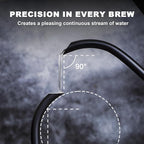 Nueve&Five Gooseneck Electric Kettle with Thermometer， Black Electric Kettle 1L with Auto Shut-Off，1000W Hot Water Kettle of Stainless Steel， Pour Over Kettle for Coffee & Tea