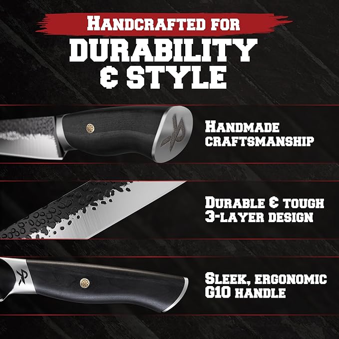 Kitchen perfection 12" Handmade Brisket Knife, Meat Cutting Carving & Slicing BBQ Knife For Men – Insanely Sharp San Mai Steel, W/Canvas Sheath Premium Ergonomic Handle, Best Grilling Gifts for Men
