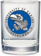 Heritage Pewter Kansas Jayhawks Double Old Fashion | Double Rocks Glass 14 OZ for Liquor | Expertly Crafted Pewter Glass