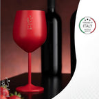 Gusto Nostro Stainless Steel Wine Glass - 18 oz - Unbreakable Colorful Wine Glasses for Travel, Camping and Pool - Fancy, Unique and Cool Portable Metal Wine Glass for Outdoor, Picnics (Set of 2)