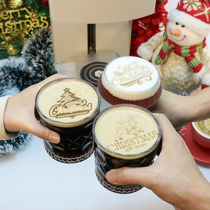 EVEBOT Coffee Latte Art Machine EB-Pro Customized Photo Selfie Printing with Camera Cake Desserts DIY Personalized Decoration for Cafes Bars Museums, Blown FancyBox - Black