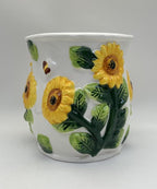 ACK Utensil Holder, Utensil Crock, Modern Kitchen Decor, Kitchen Storage (3D Sunflower)